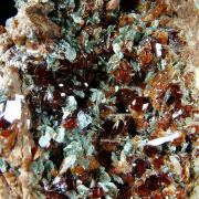 Grossular, var. Hessonite with Diopside and Chlorite