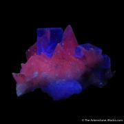 Fluorite on Calcite (fluorescent)
