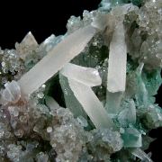 Calcite on Quartz with Celadonite