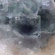 Fluorite with Sphalerite, on Quartz