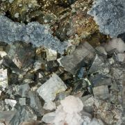 Pyrite with Arsenopyrite, Boulangerite inclusions and Quartz