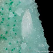 Cuprian Adamite on Calcite