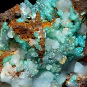 Adamite (variety cuprian) with Smithsonite