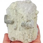 Quartz Encrusting Danburite With Calcite