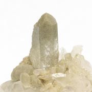 Brookite with Faden Quartz