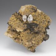 Calcite with Dolomite, Goethite after Pyrite