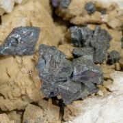 Chalcopyrite with Gypsum, Dolomite and Calcite