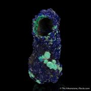 Azurite on Malachite hollow stalactite