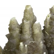 Chalcedony on Smoky Quartz “casts” after Laumontite