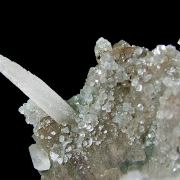 Calcite on Quartz with Celadonite