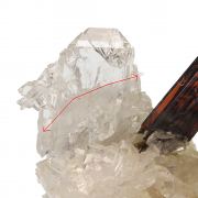 Brookite with Faden Quartz