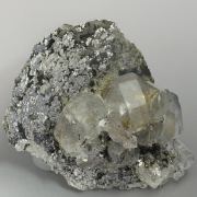 Löllingite with Fluorite, Magnetite and Calcite