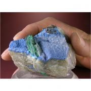Shattuckite, Malachite, Quartz