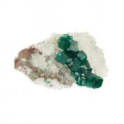 Dioptase on Calcite (classic material)