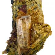 Apatite, hematite, quartz and actinolite pseudo. after pyroxene