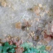 Pharmacosiderite, Carminite, Malachite