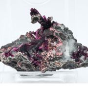 Erythrite with Quartz on Skutterudite