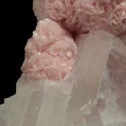 Rhodochrosite on Gypsum (var: Selenite)