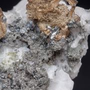 Silver with Acanthite and Calcite