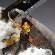 QUARTZ var. SMOKY, gem GARNET var. SPESSARTINE