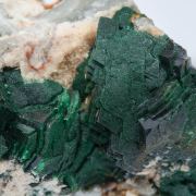 Malachite xx with Dolomite and Quartz