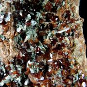 Grossular, var. Hessonite with Diopside and Chlorite