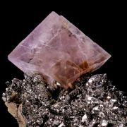 Pink Fluorite on Arsenopyrite