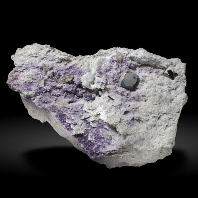 Bixbyite with Topaz, Fluorite and Pseudobrookite