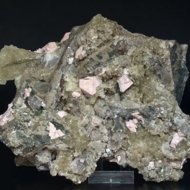 Clinozoisite-Epidote with Prehnite, Microcline and Quartz