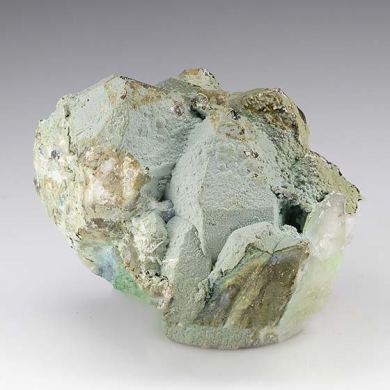 Chrysocolla on Quartz with Barite
