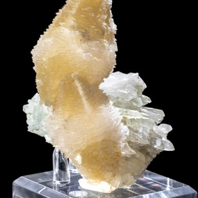 Double Calcite Crystals on Quartz