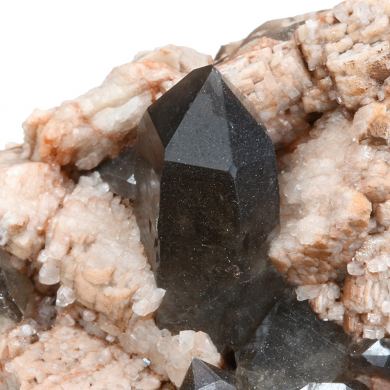 Quartz / (var - “Smoky”) / on Microcline