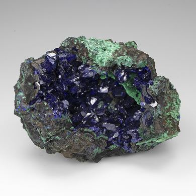Azurite with Malachite
