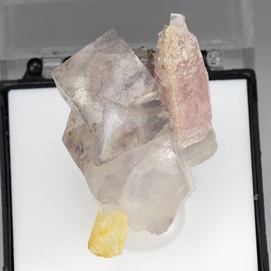 Fluorite with Rhodochrosite, Quartz