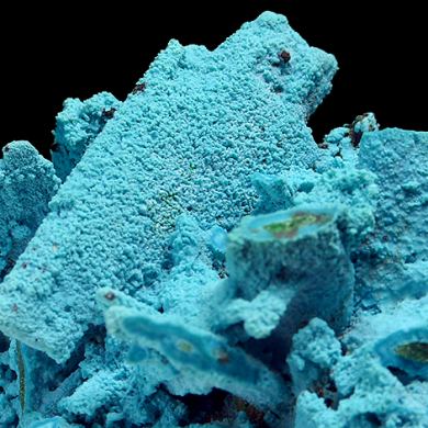 Chrysocolla, malachite, pseudo. after azurite