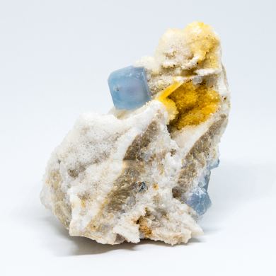Fluorite and Barite on Quartz