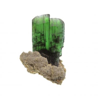 Vivianite (gemmy crystals) on Siderite