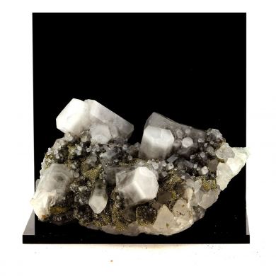 Calcite, Pyrite, Fluorite.