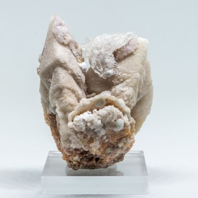 Quartz ps. Calcite with Fluorite