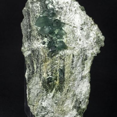 Prehnite with Epidote and Actinolite (variety byssolite)