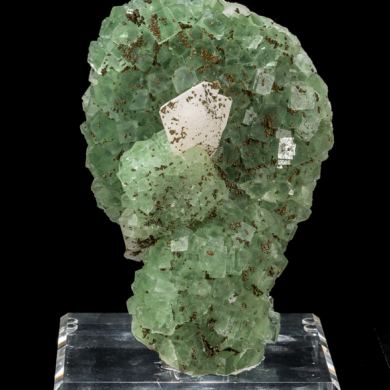 Pyrite on Fluorite & Calcite from Morocco