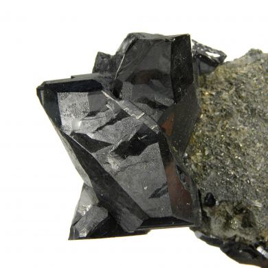 Ferberite (rare doubly-terminated twin) on matrix!
