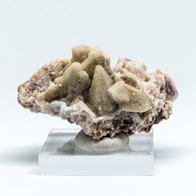 Quartz ps. Calcite with Fluorite