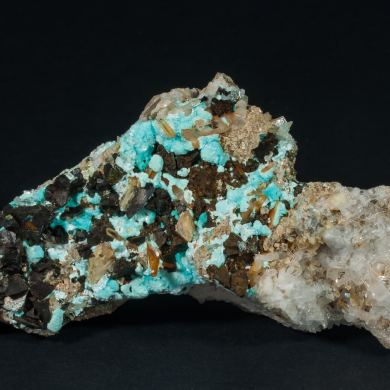 Aurichalcite with Chalcopyrite, Baryte and Quartz