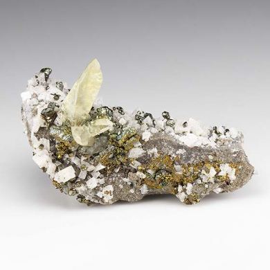 Calcite with Chalcopyrite, Dolomite