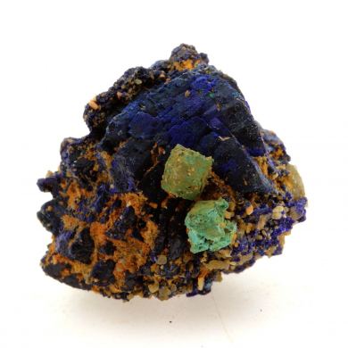 Chessylite ( Azurite ) + Cuprite.