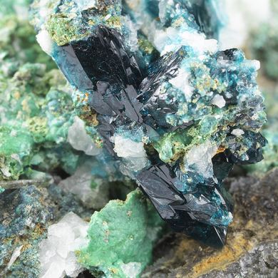 Veszelyite with Pseudomalachite