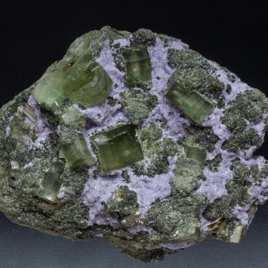 Fluorite with Fluorapatite, Arsenopyrite and Muscovite