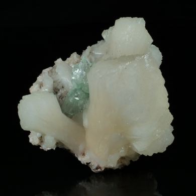 Green APOPHYLLITE and HEULANDITE on STILBITE - India
