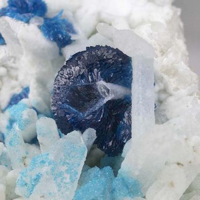 Veszelyite with Hemimorphite, Quartz